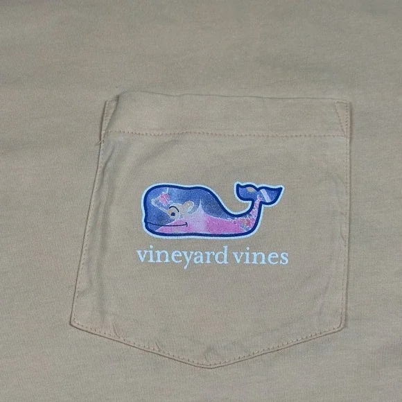 Vineyard Vines Orange Whale Pocket Tee 100% Cotton XXL Made in Peru - Picture 3 of 6